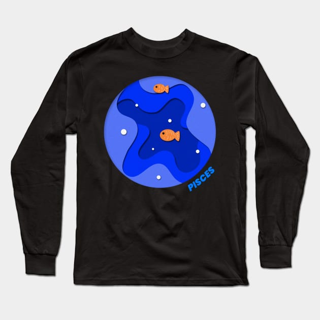 Pisces Zodiac Enthusiast?Have a Pisces Design. Long Sleeve T-Shirt by MoodsFree